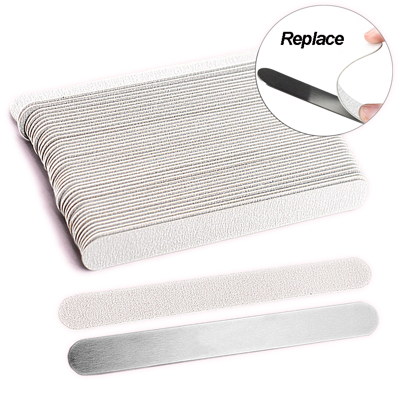 Nail File Titanium - 50 sztuk/100 sztuk szare usuwalne podkładki