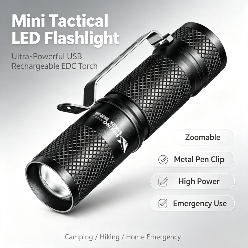 SMILING SHARK Ultra-Mocna Mini – Edc Carry Flashlight recenzja i cena