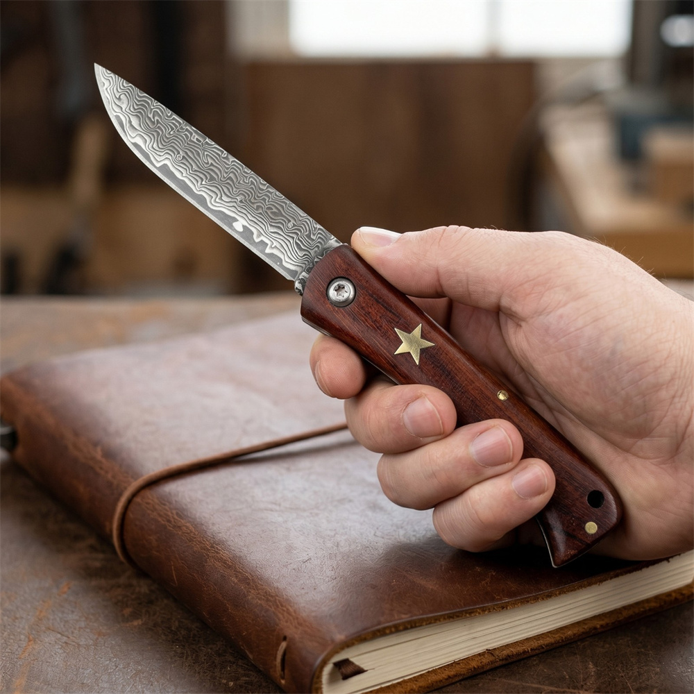 Kompaktowy nóż składany damasc – Edc Fixed Blade Deep Carry recenzja i cena